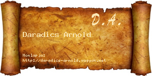 Daradics Arnold névjegykártya
