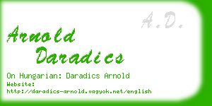 arnold daradics business card